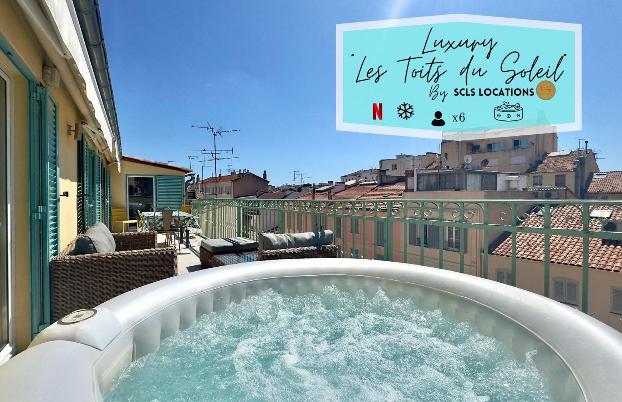 Luxury "Les Toits Du Soleil" - Magnifique Appartement Avec Terrasses Et Jacuzzi - Centre De Cannes - By Scls Locations Bagian luar foto